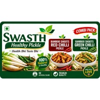 Swasth Bamboo Shoots Pickle Combi Pack (RED CHILLI+GREEN CHILLI ) - 400 gms